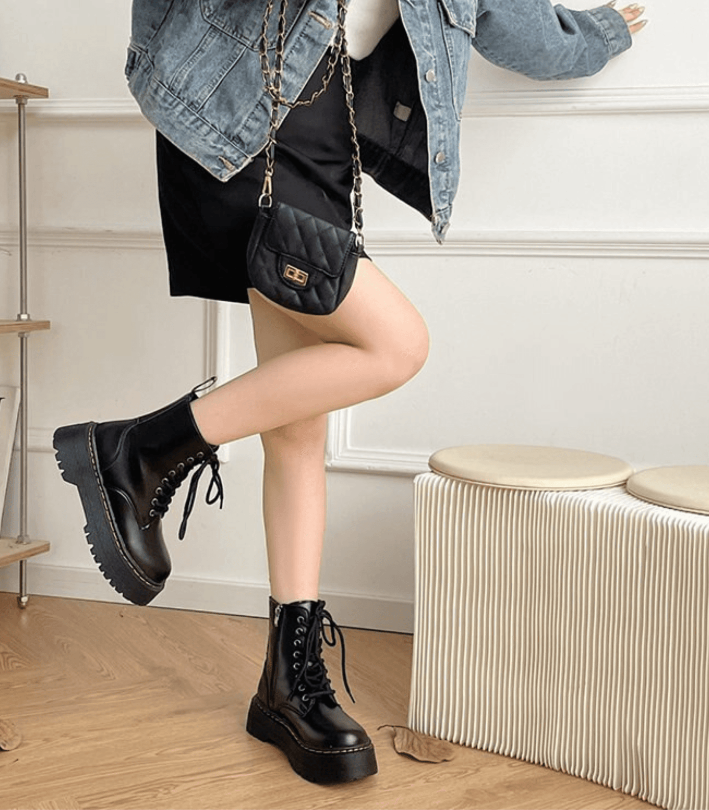 Perry | Bottes à plateforme en cuir chunky pour femmes