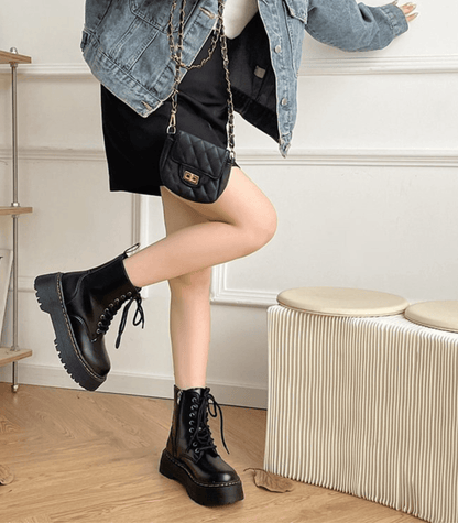 Perry | Bottes à plateforme en cuir chunky pour femmes