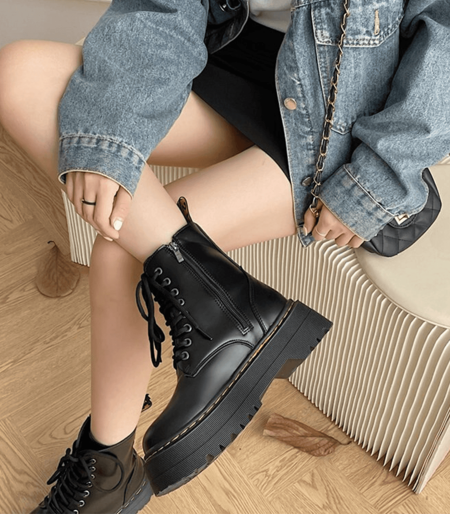 Perry | Bottes à plateforme en cuir chunky pour femmes