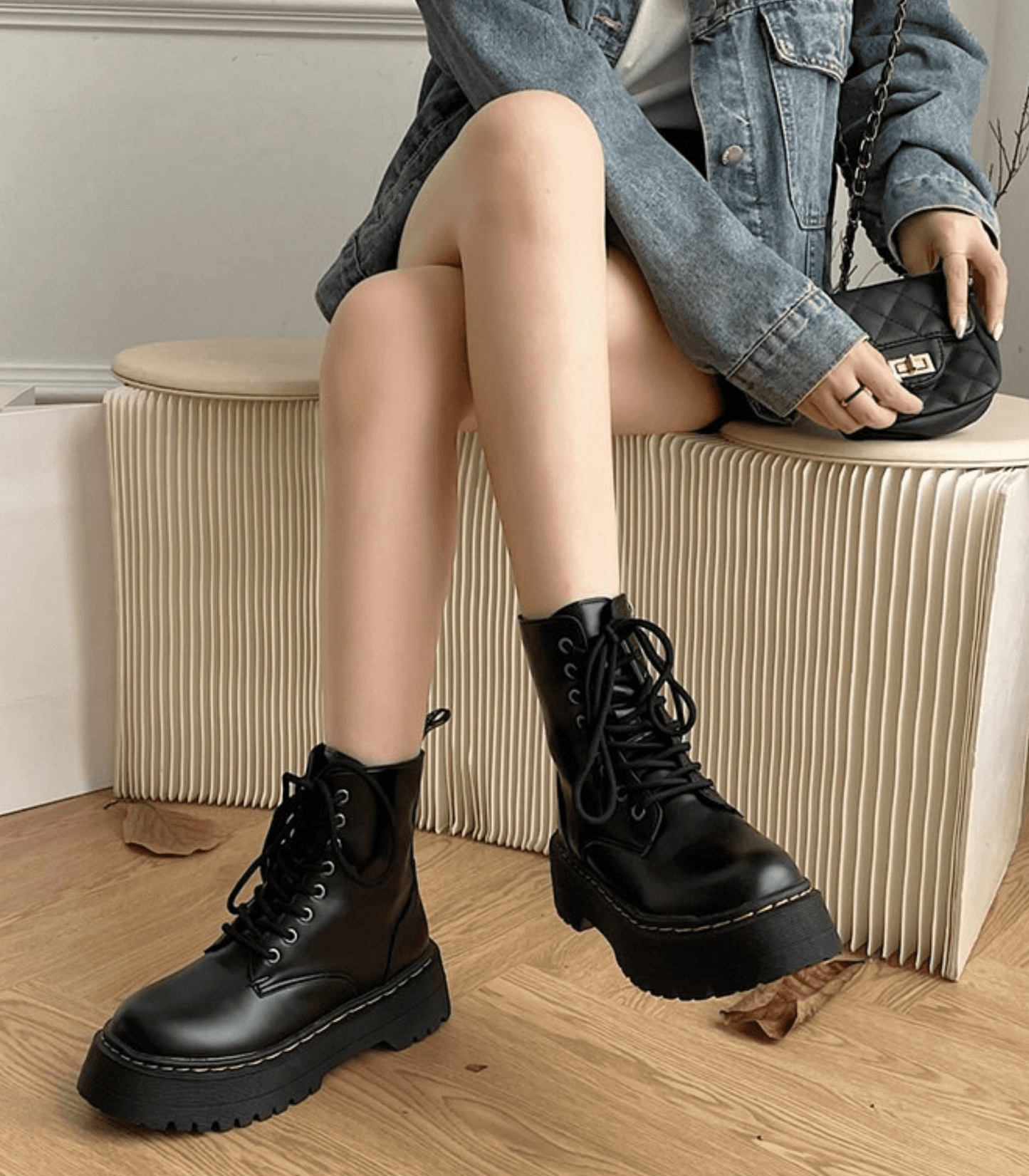 Perry | Bottes à plateforme en cuir chunky pour femmes