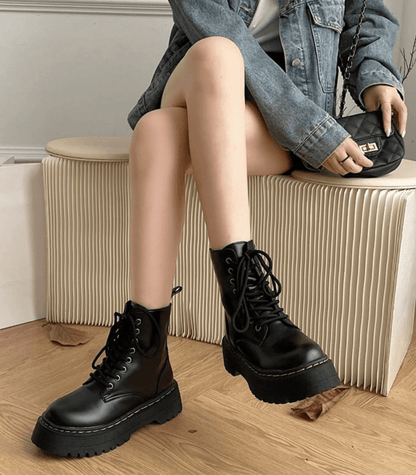 Perry | Bottes à plateforme en cuir chunky pour femmes
