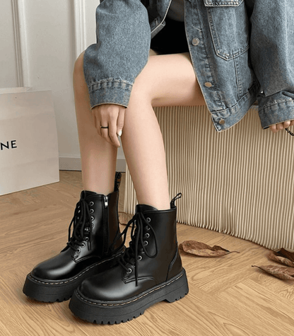 Perry | Bottes à plateforme en cuir chunky pour femmes