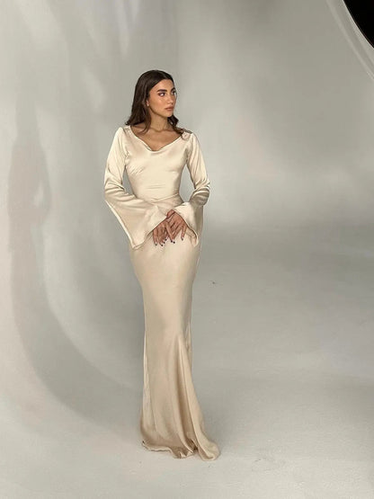 Pharia | Robe maxi à manches longues pour femmes – Élégance intemporelle pour chaque occasion