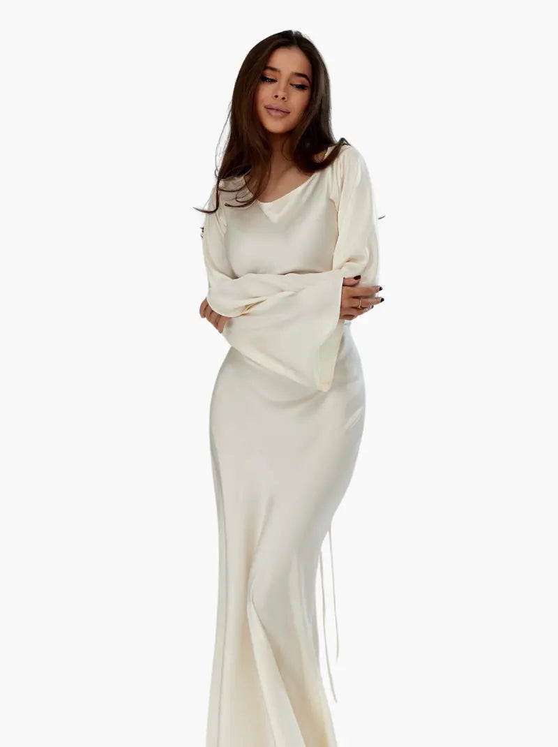 Pharia | Robe maxi à manches longues pour femmes – Élégance intemporelle pour chaque occasion