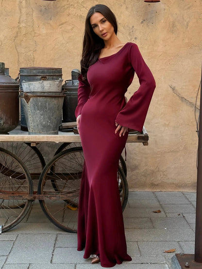 Pharia | Robe maxi à manches longues pour femmes – Élégance intemporelle pour chaque occasion