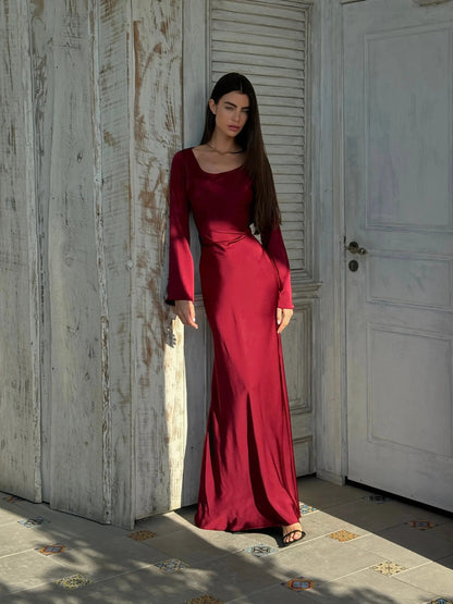 Pharia | Robe maxi à manches longues pour femmes – Élégance intemporelle pour chaque occasion