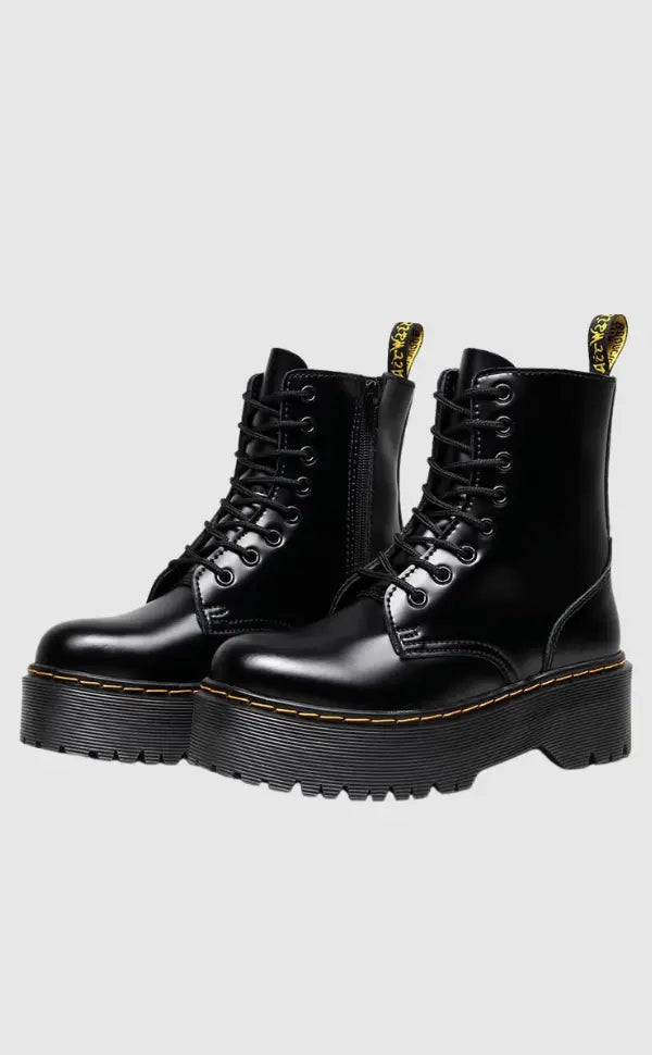 Rebellina | Bottes à plateforme en cuir pour femmes – Style urbain et confort