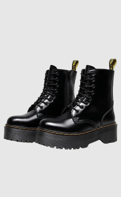 Rebellina | Bottes à plateforme en cuir pour femmes – Style urbain et confort