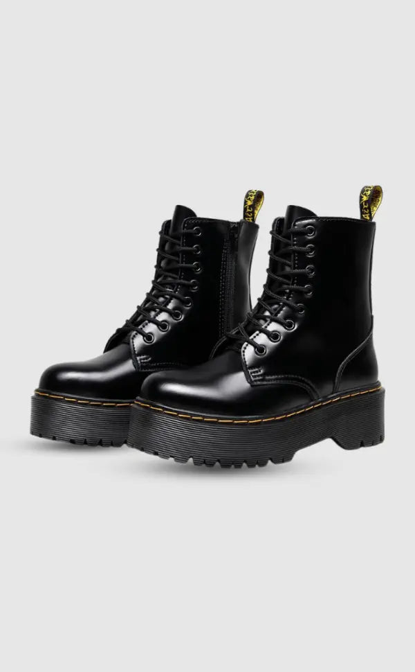 Rebellina | Bottes à plateforme en cuir pour femmes – Style urbain et confort