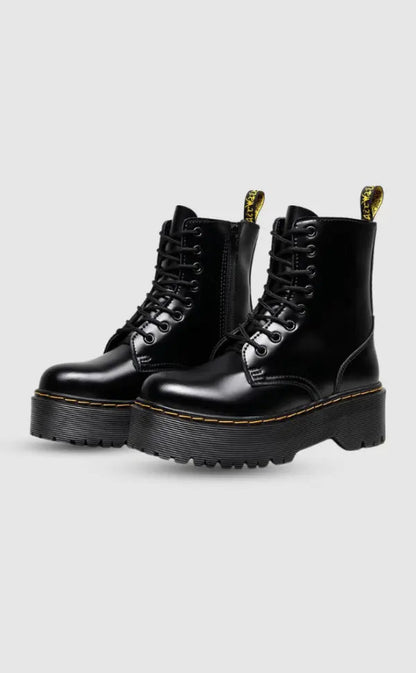 Rebellina | Bottes à plateforme en cuir pour femmes – Style urbain et confort