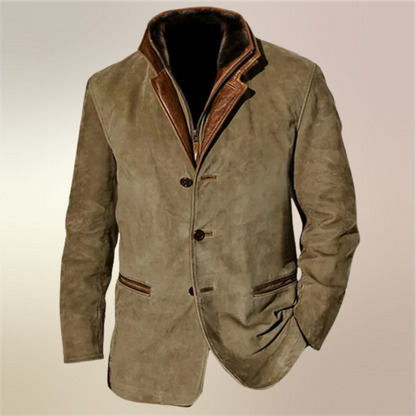 Ricardo | Blazer en cuir suédé pour hommes
