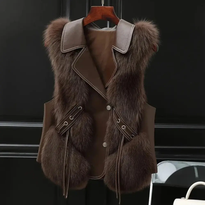 Rosie | Women’s Sleeveless Fur-Trimmed Vest