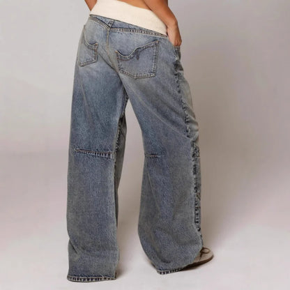 Y2K Streetwear Jeans en denim baggy à jambes larges