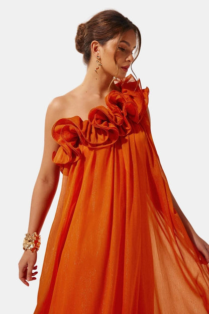 Solandra | One-Shoulder Floral Maxi Cocktail Dress3