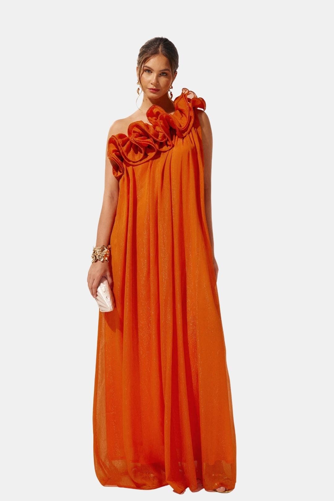 Solandra | One-Shoulder Floral Maxi Cocktail Dress5