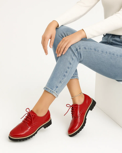 Solenya | Chaussures décontractées brillantes à lacets pour femmes