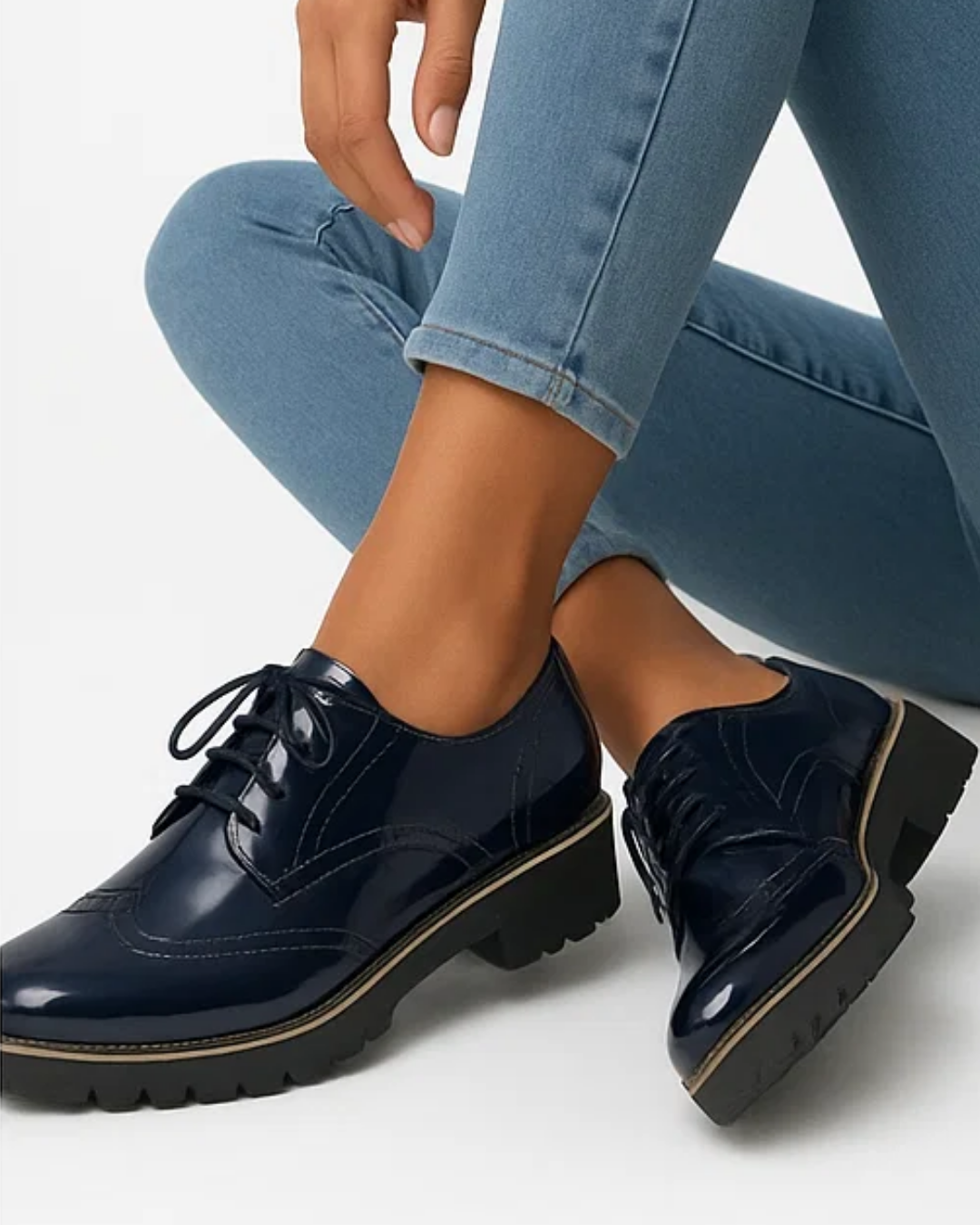 Solenya | Chaussures décontractées brillantes à lacets pour femmes