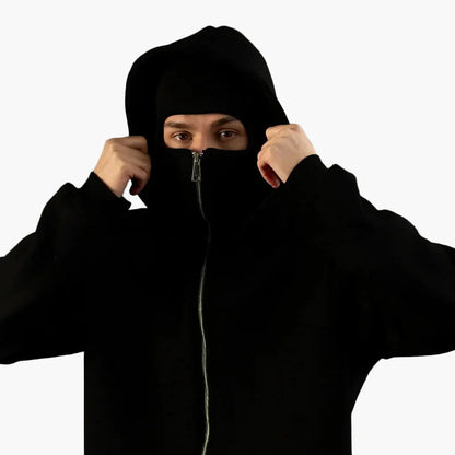 Urban | Sweat à capuche zippé unisexe avec balaclava intégrée