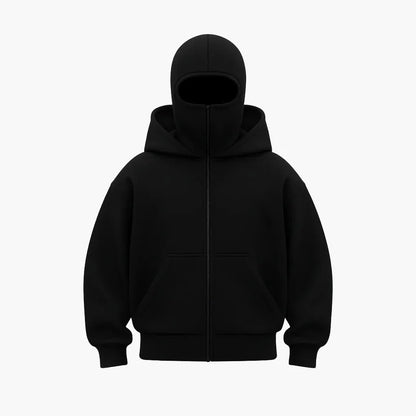 Urban | Sweat à capuche zippé unisexe avec balaclava intégrée