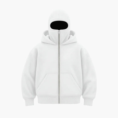Urban | Sweat à capuche zippé unisexe avec balaclava intégrée