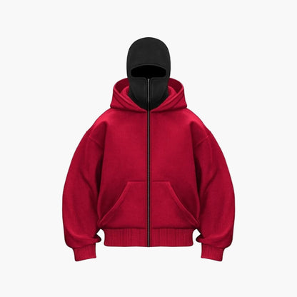Urban | Sweat à capuche zippé unisexe avec balaclava intégrée