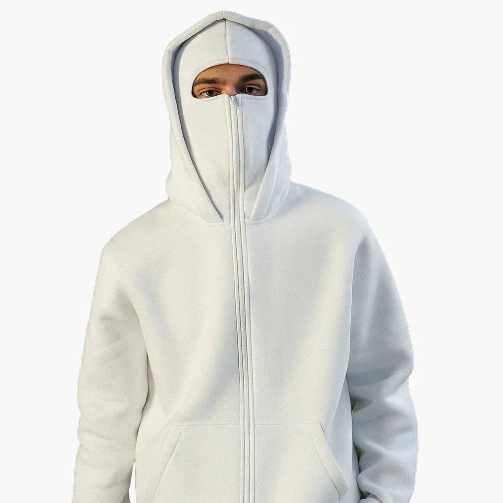 Urban | Sweat à capuche zippé unisexe avec balaclava intégrée