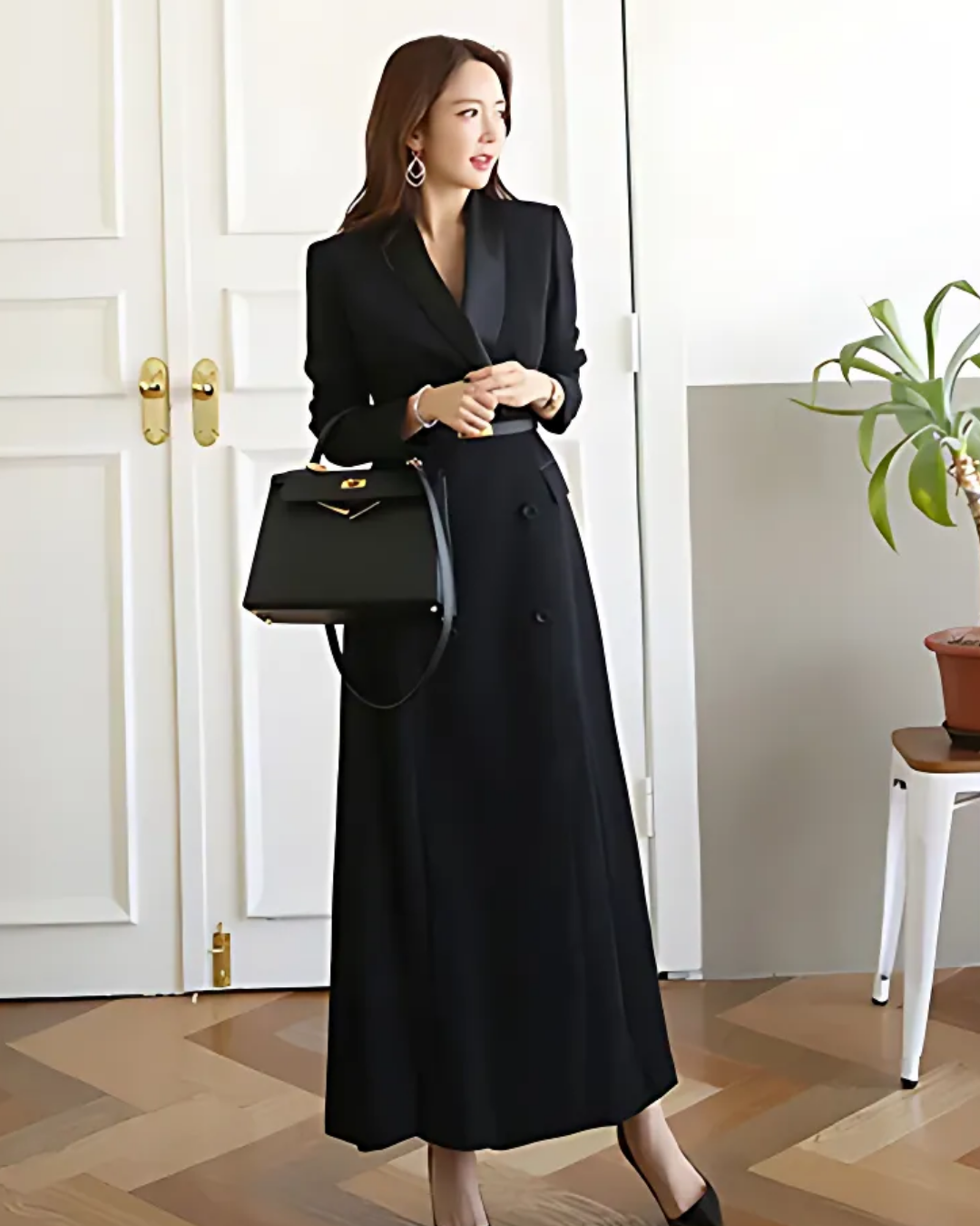 Valerian | Robe blazer noire élégante pour femmes