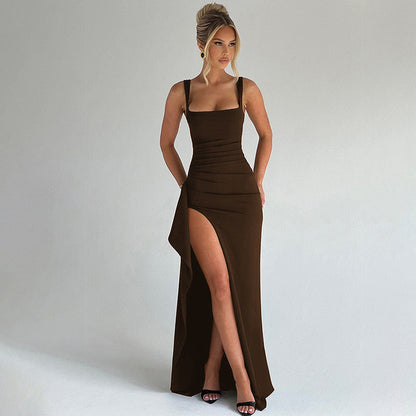 Valessia | Women’s Formal Slip Maxi Dress with Open Back