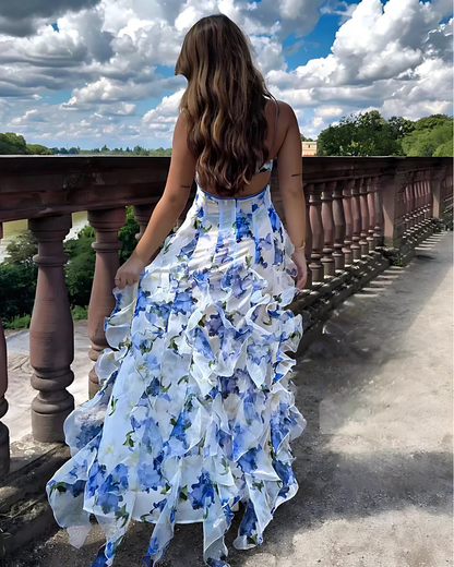 Xiariza | Women’s Floral Ruffle Maxi Dress