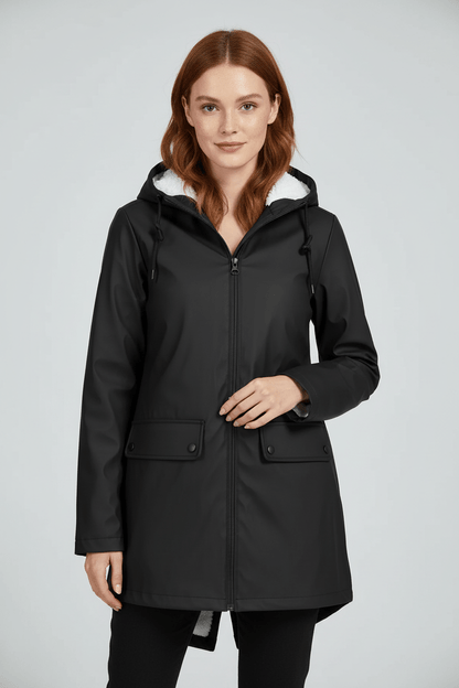 Zerina | Women’s Waterproof Fleece‑Lined Hooded Trench Coat2