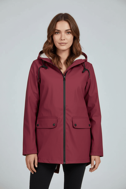 Zerina | Women’s Waterproof Fleece‑Lined Hooded Trench Coat5