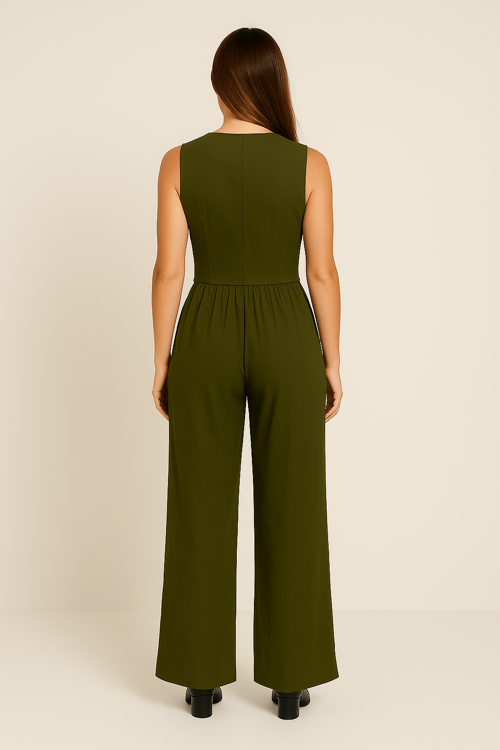 Yveline | Ensemble gilet en lin et pantalons à jambes larges pour femmes