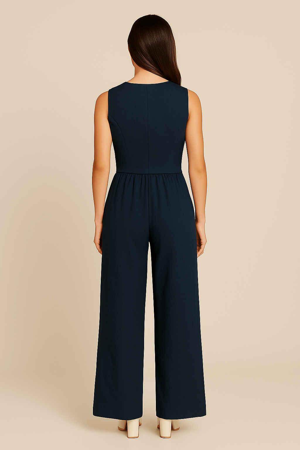 Yveline | Ensemble gilet en lin et pantalons à jambes larges pour femmes