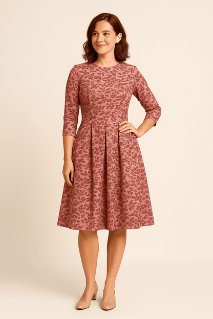 Havienne | Robe florale A-line longueur genou pour femmes