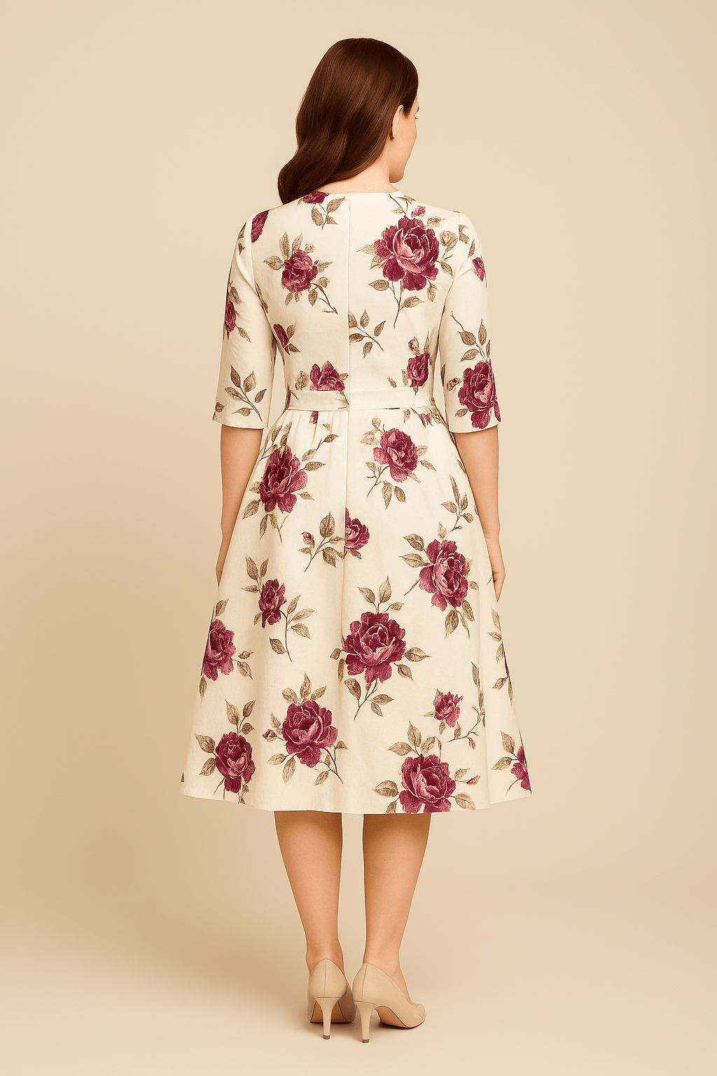 Havienne | Robe florale A-line longueur genou pour femmes
