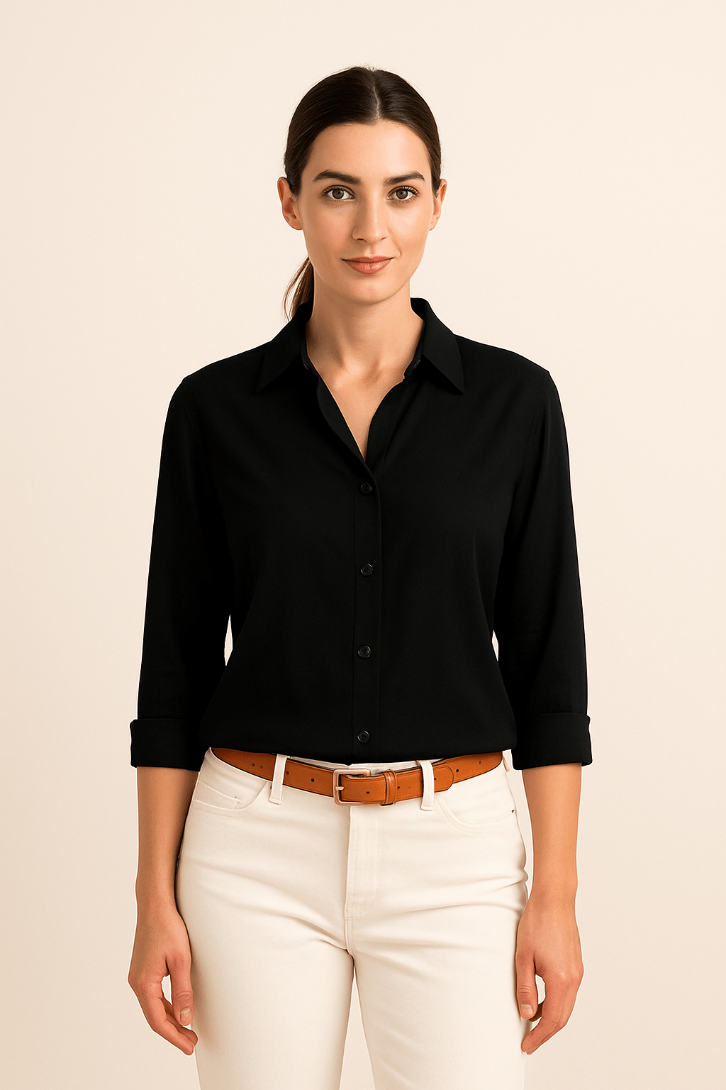 Yalina | Blouse en satin pour femmes – Finition drapée élégante