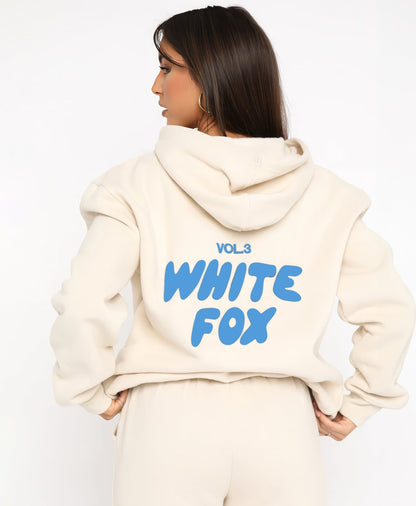 Ensemble WhiteFox – Sweat à capuche et pantalon deux pièces pour femmes
