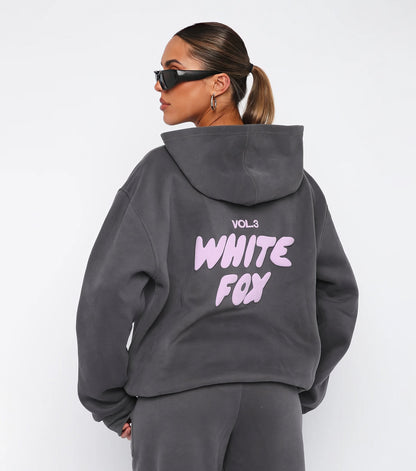 Ensemble WhiteFox – Sweat à capuche et pantalon deux pièces pour femmes