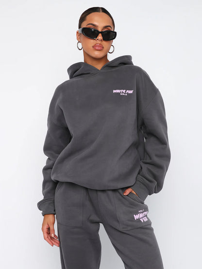 Ensemble WhiteFox – Sweat à capuche et pantalon deux pièces pour femmes