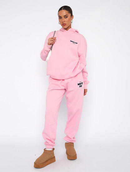 Ensemble WhiteFox – Sweat à capuche et pantalon deux pièces pour femmes