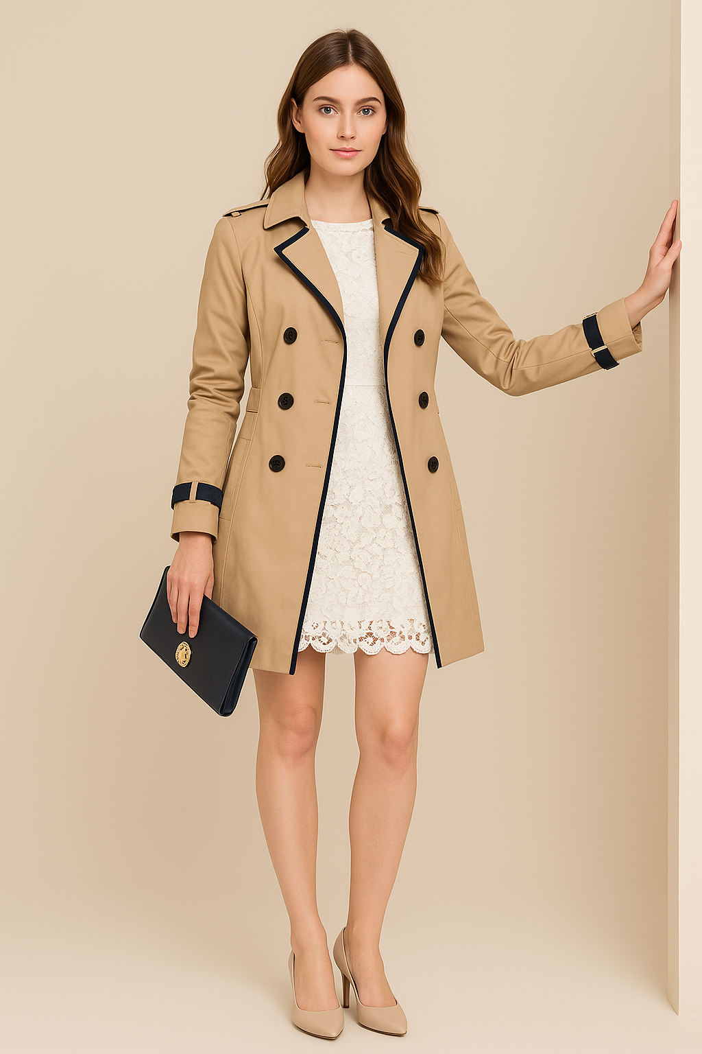 Javara | Women’s Double-Breasted Trench Coat – Deloxusa